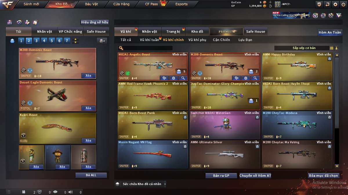 shop acc cf uy tin gia re